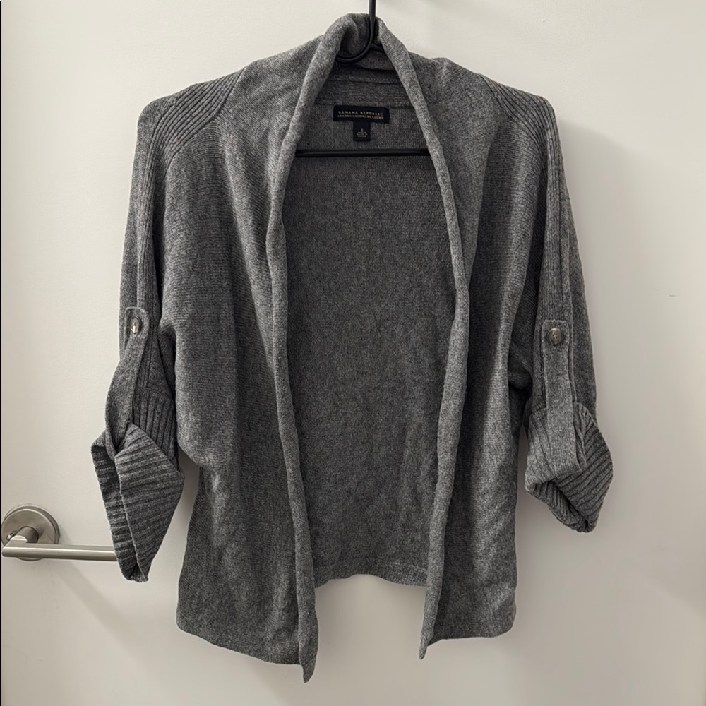 Banana Republic Luxury Cashmere Blend Gray Cardigan